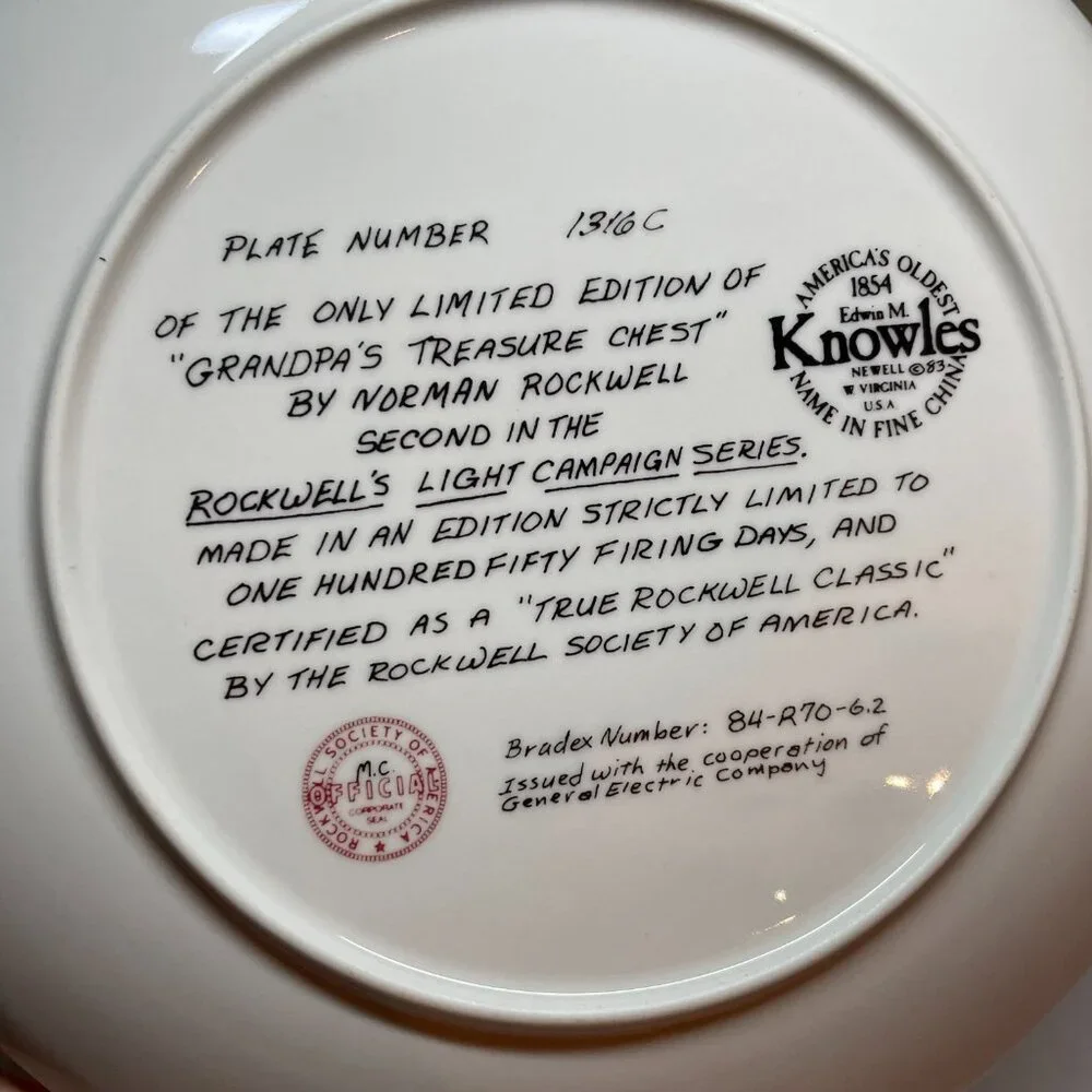 Norman Rockwell Grandpas Treasure Collectors Plate in Knowles Fine China